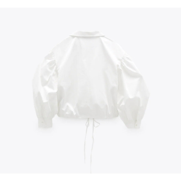 ZARA White Poplin Embroidered Eyelet Blouse - Picture 5 of 6